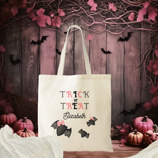 Schattigee Vleermuizen Coquette Bows Trick or trea Tote Bag