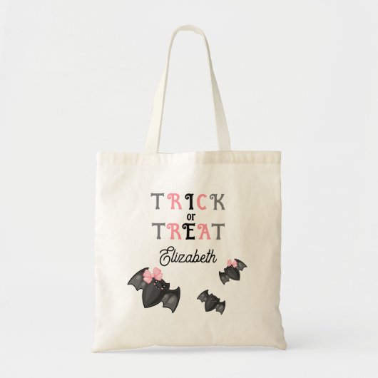 Schattigee Vleermuizen Coquette Bows Trick or trea Tote Bag (Voorkant)