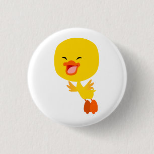 Schattigee Vliegende Cartoon Duckling Button Badge
