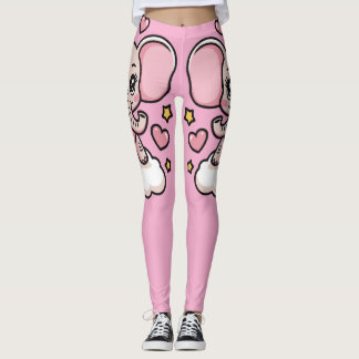 Schattigee Vliegende Roze Olifant grillige Sterren Leggings