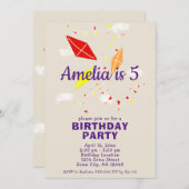 Schattigee vliegers in de lucht tekenen kinderen v kaart (Voorkant / Achterkant)