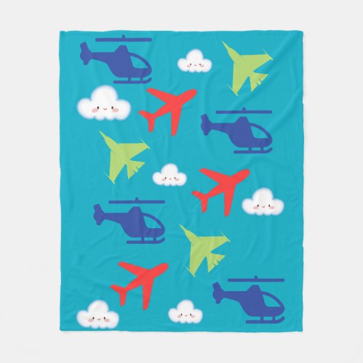 Schattigee vliegtuigwolk, reizen, Baby shower, luc Fleece Deken (Voorkant)