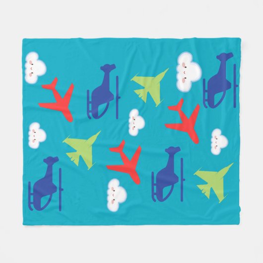 Schattigee vliegtuigwolk, reizen, Baby shower, luc Fleece Deken (Voorkant (Horizontaal))