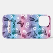 Schattigee vlinder Daisy Girly Pattern Gepersonali Case-Mate iPhone Case (Achterkant (horizontaal))