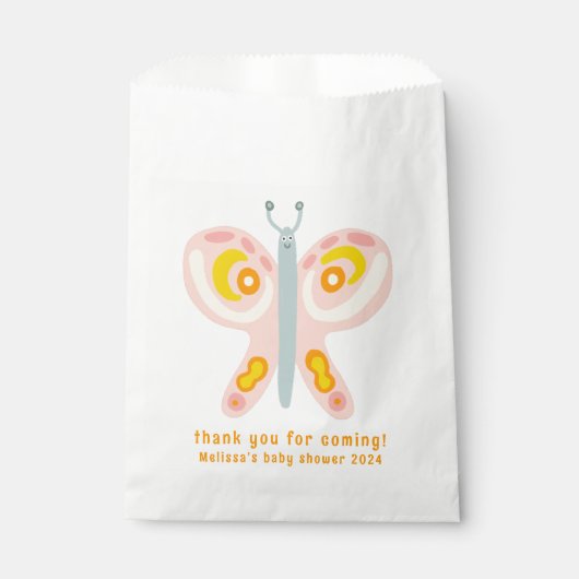 Schattigee vlinder dank u aangepaste Baby shower Bedankzakje (Voorkant)