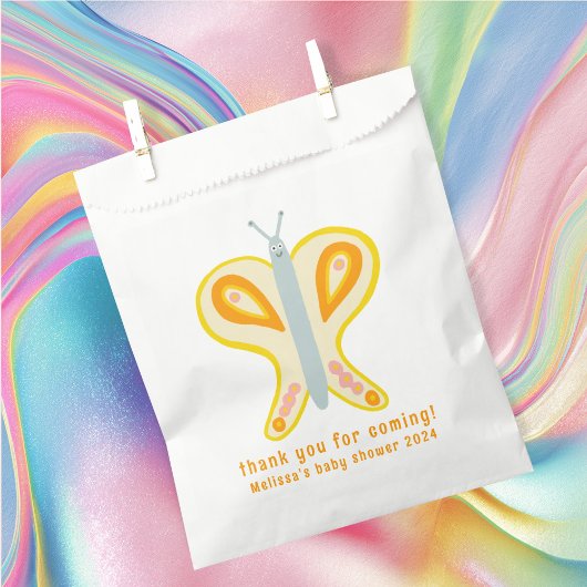 Schattigee vlinder dank u aangepaste Baby shower Bedankzakje