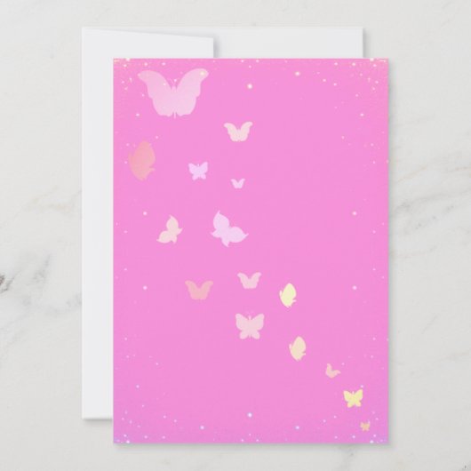 Schattigee vlinder meisjes roze verjaardag kaart (Achterkant)