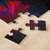Schattigee Vlinder op Psychedelic Poppy in Moonlig Legpuzzel (Zijkant)