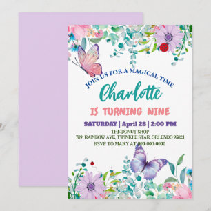 Schattigee vlinder Polka dot bloembloem Verjaardag Feestdagenkaart