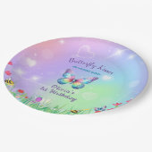 Schattigee Vlinder Verjaardag voor Meisje Papier B Papieren Bordje (Gekanteld)