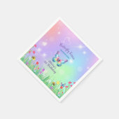 Schattigee Vlinder Verjaardag voor Meisje Papier B Servet (Hoek)