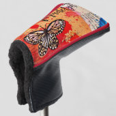 Schattigee Vlinder Waterverf  Boho Naam toevoegen Golfheadcover (3/4 voorkant)