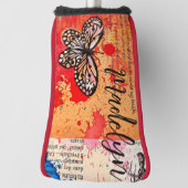 Schattigee Vlinder Waterverf  Boho Naam toevoegen Golfheadcover (Draai 90)