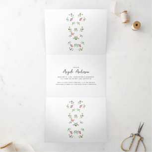 Schattigee vlinders rondom Baby shower Drieluik Aankondiging