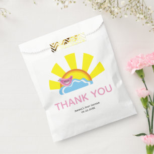 Schattigee vogel en zon Baby shower Dank u Bedankzakje