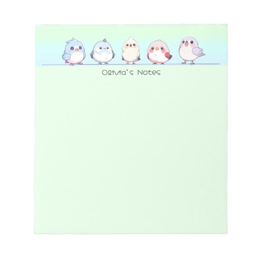 Schattigee vogelkleurrijke gradiënt Gepersonalisee Notitieblok (Voorkant)