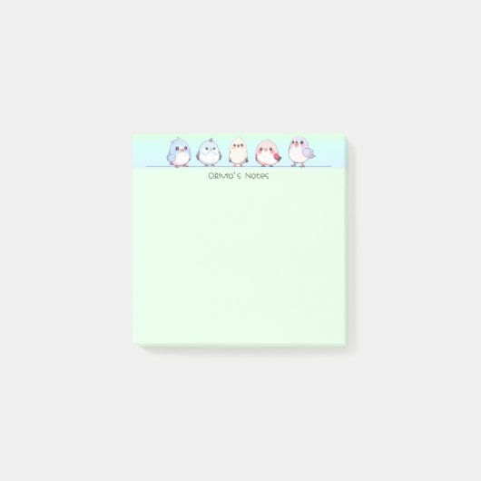 Schattigee vogelkleurrijke gradiënt Gepersonalisee Post-it® Notes (Voorkant)