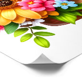 Schattigee vogelkwekerij zebra poster (Hoek)