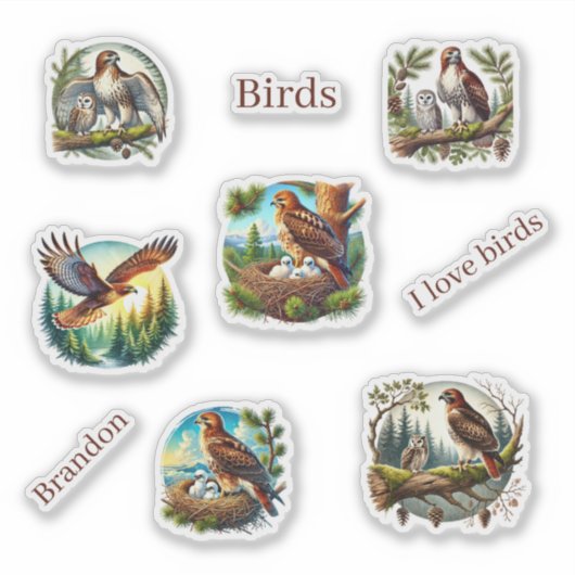 Schattigee vogelliefhebbers sticker (Voorkant)