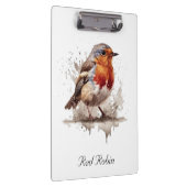 Schattigee vogelrode robin in waterverf aanpasbaar klembord (Rechts)
