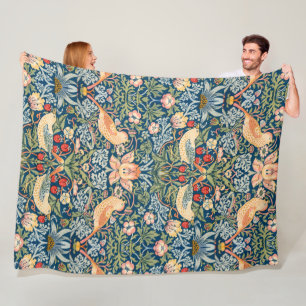 Schattigee vogels, aardbeiendief kunst fleece deken