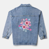 Schattigee Vogels en Bloemen Denim Jacket (Achterkant)