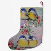 Schattigee Vogels Kerstkous met aangepaste naam Kleine Kerstsok (Achterkant)