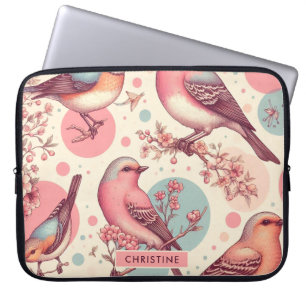 Schattigee Vogels Schilderij Laptop Sleeve