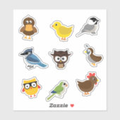 Schattigee Vogels Sticker Set (Vel)