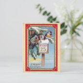 Schattigee vogels vrolijk kerstfeest briefkaart (Staand voorkant)