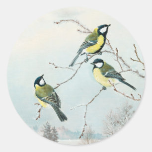 Schattigee vogeltjes van Matti Karppanen, Birds Ar Ronde Sticker