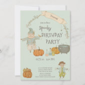 Schattigee vogelverschrikker Halloween bash Verja Kaart (Voorkant)