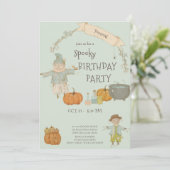 Schattigee vogelverschrikker Halloween bash Verja Kaart (Staand voorkant)