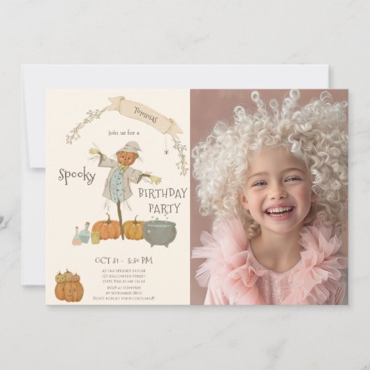 Schattigee vogelverschrikker Halloween bash Verja Kaart (Voorkant)