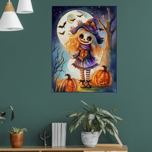 Schattigee vogelverschrikker in Spooky Bossen, Poster (Woonkamer 1)