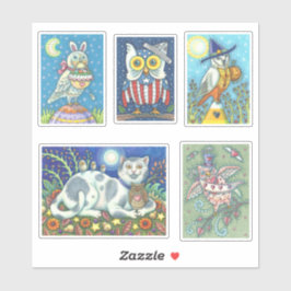 SCHATTIGEE VOLKSKUNST GRILLIGE VAKANTIE UIL STICKE STICKER