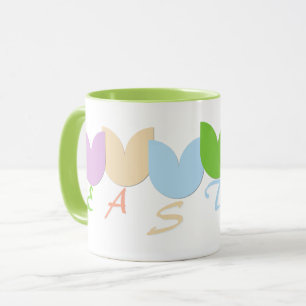 Schattigee voorjaarstulpen, 6-letternamen Personal Mok