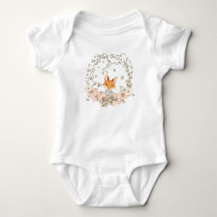 Schattigee Vos Bloemen Greenery Foliage Boy Romper