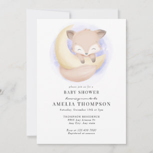 Schattigee vos Dieren Baby shower Kaart