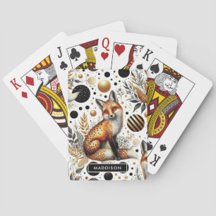 Schattigee vos en Stippen naadloos Pokerkaarten