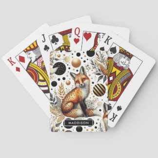 Schattigee vos en Stippen naadloos Pokerkaarten