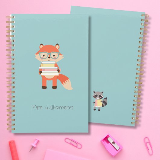 Schattigee vos met boeken Planner