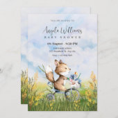 Schattigee vos op een baby shower kaart (Voorkant / Achterkant)