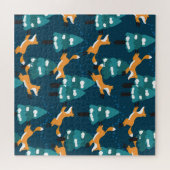 Schattigee vossen: charmante naadloos legpuzzel (Horizontaal)