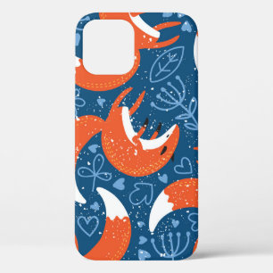 Schattigee vossen: dierenpatroon iPhone 12 hoesje