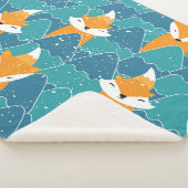 Schattigee  vossen illustratie sherpa deken (3/4)