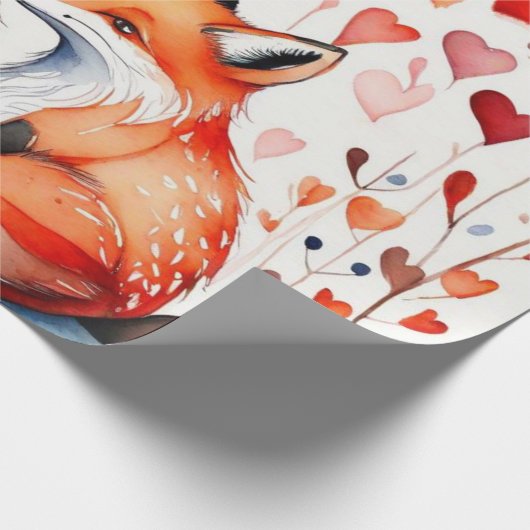 Schattigee vossen in liefde Wrapping Paper Cadeaupapier (Hoek)