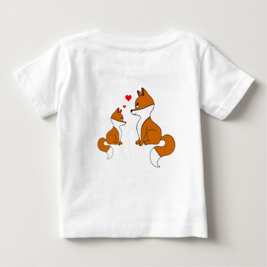 Schattigee vossen met hart, met de hand getekend (Achterkant)