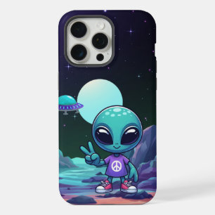 Schattigee Vrede Alien & Ruimteschip iPhone 15 Pro Max Hoesje
