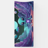 Schattigee Vrede Alien & Ruimteschip Spandoek (Verticaal)